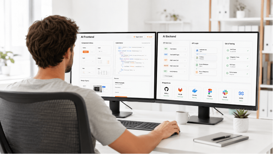 AI in front-end and back-end website development